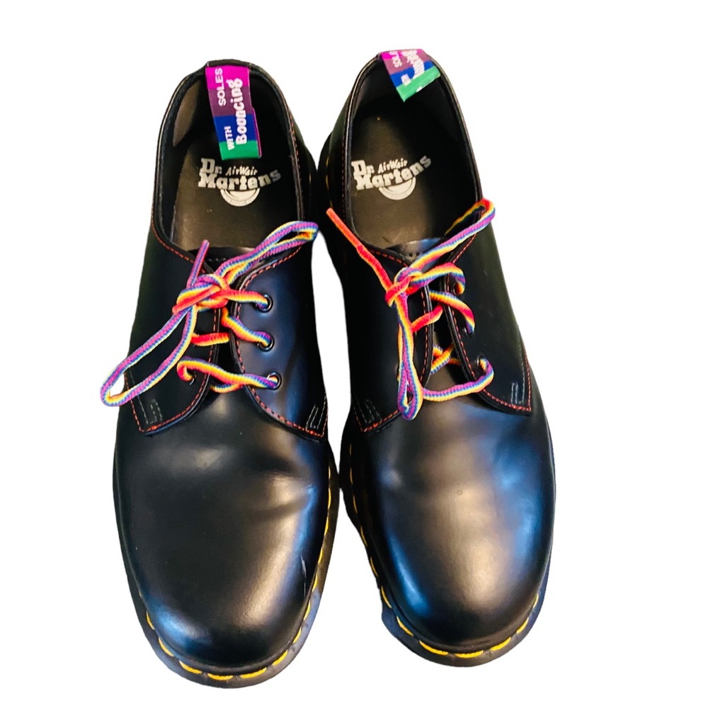 Dr Doc Martens PRIDE 1461 3 Eye Smooth Leather Oxford Shoe US M 9, L 10 - Picture 4 of 14